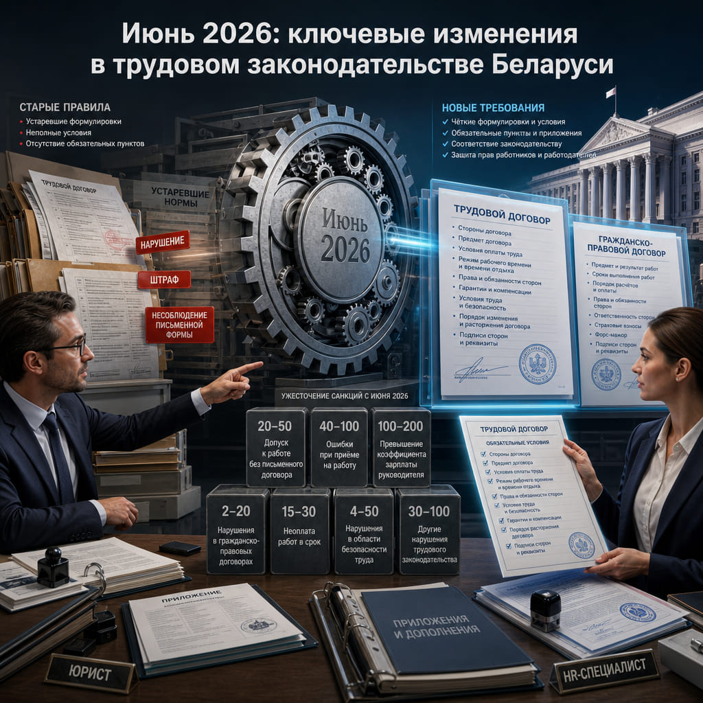 Новое в законодательстве по трудовым отношениях за июнь 2026 г.